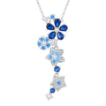 Blue Crystal Flower Necklace