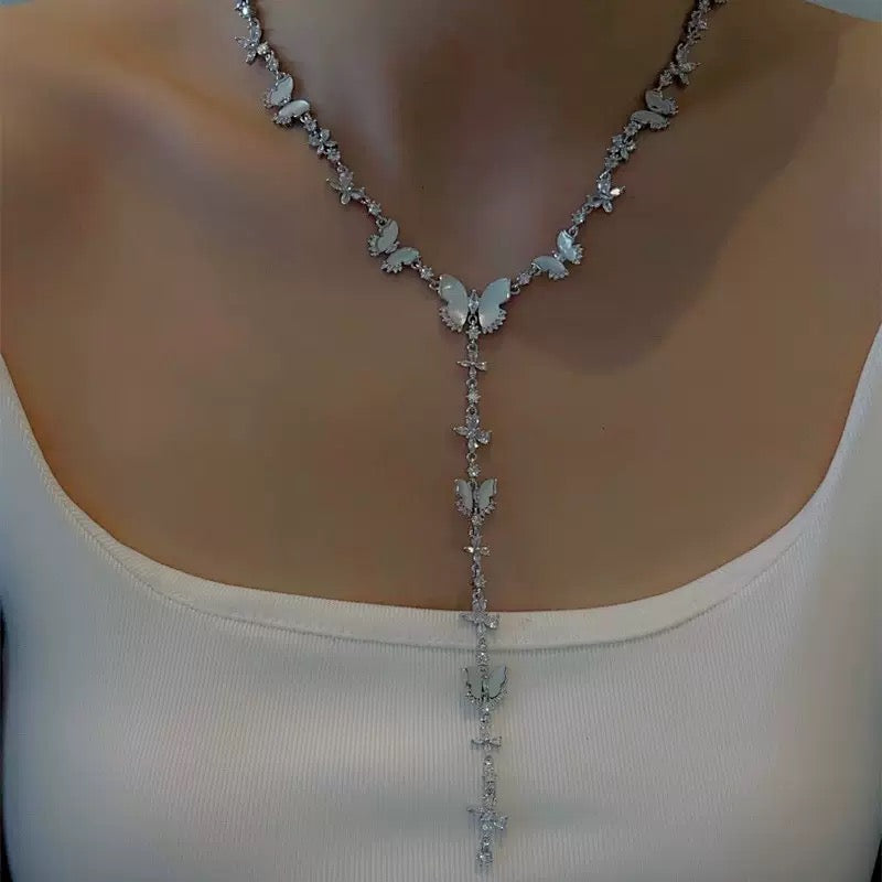 White Shell Butterfly Necklace