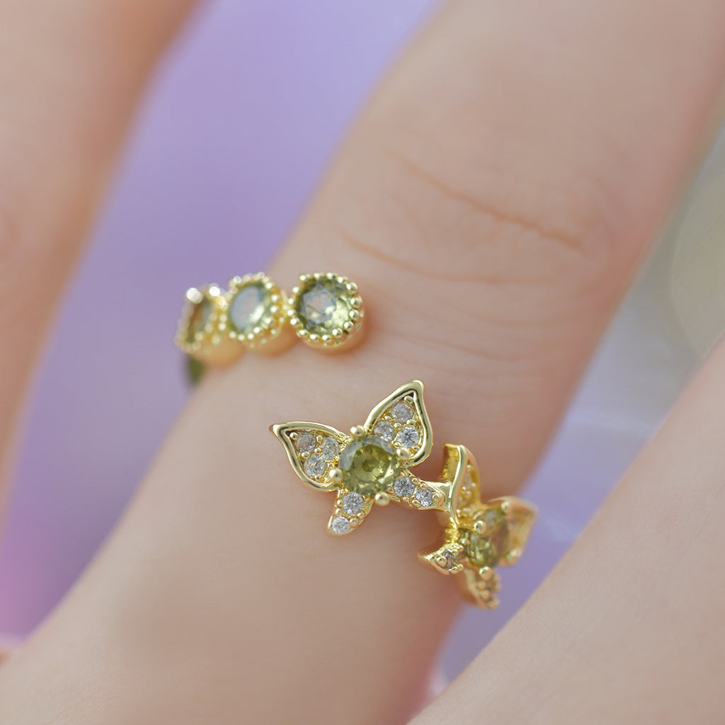 Green Butterfly Style Jewelry Set