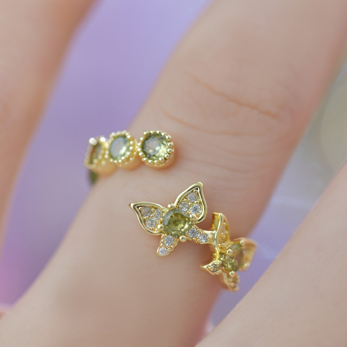 Green Butterfly Style Jewelry Set