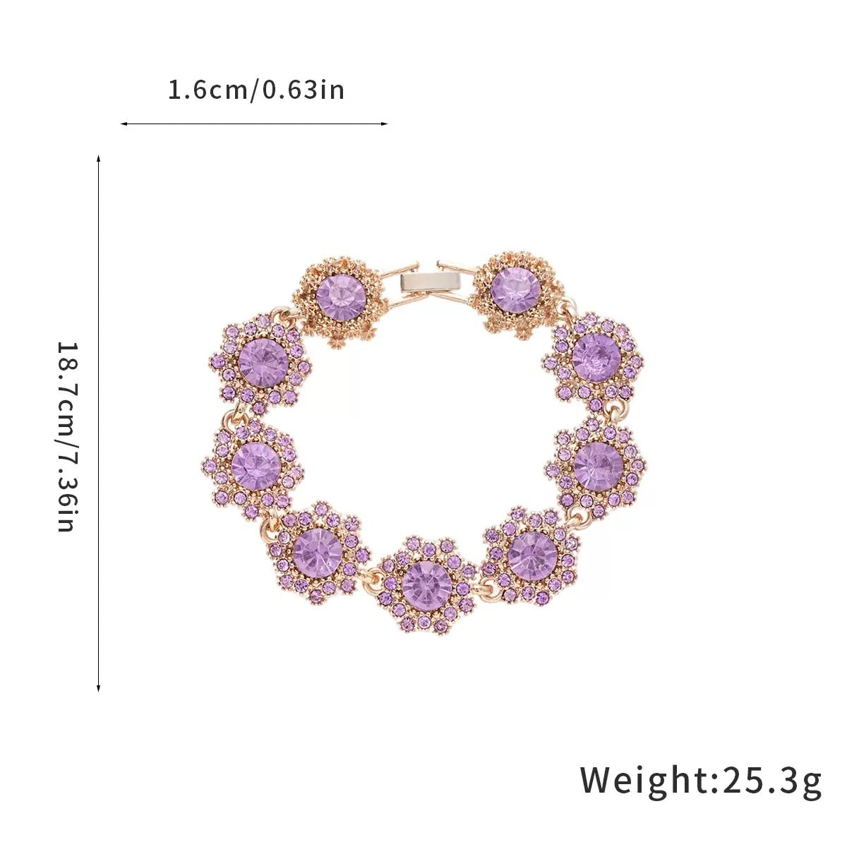 Purple Flower Diamond Jewelry Set