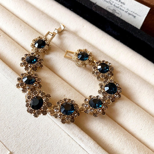 Blue Flower Diamond Jewelry Set