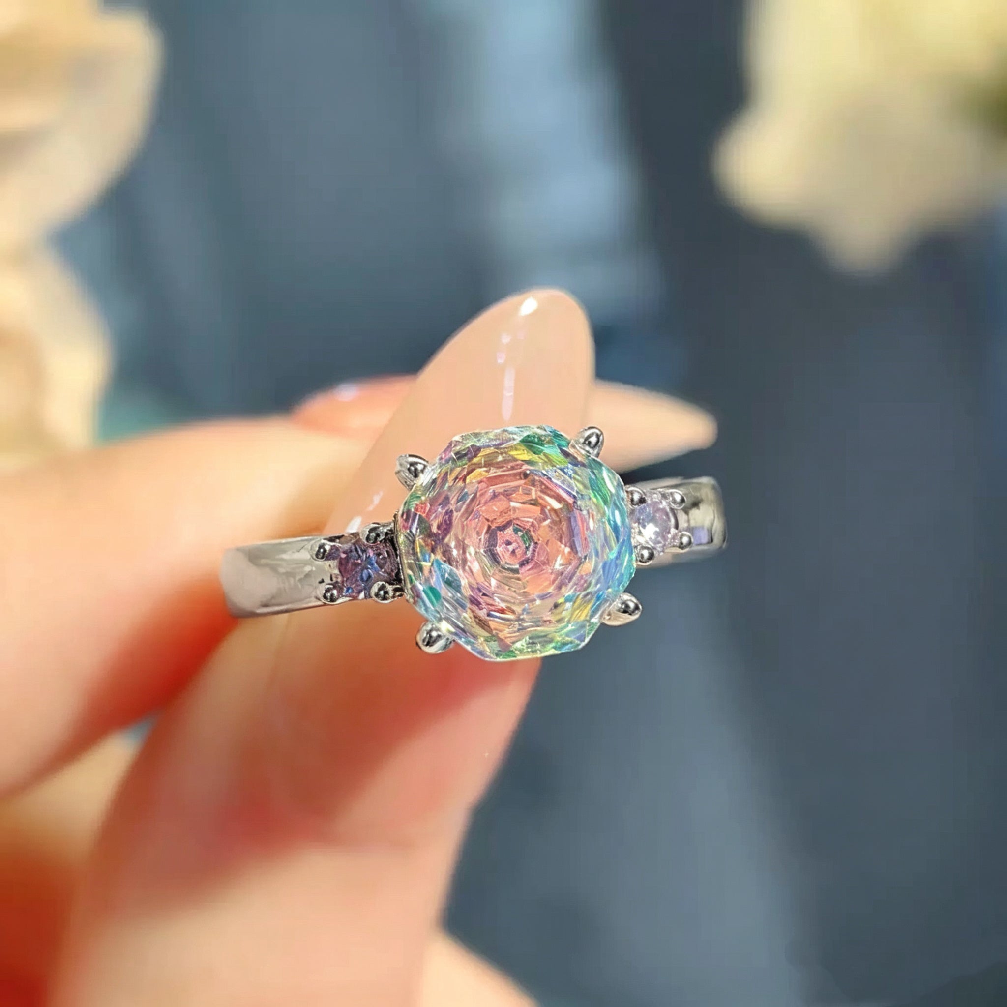 Rose Cut Diamond Jewelry Set