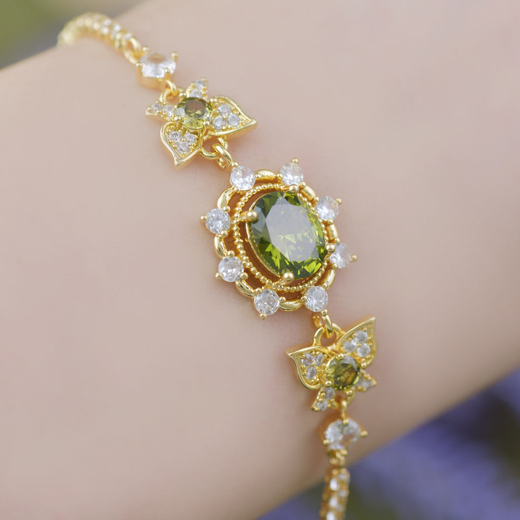 Green Butterfly Style Jewelry Set
