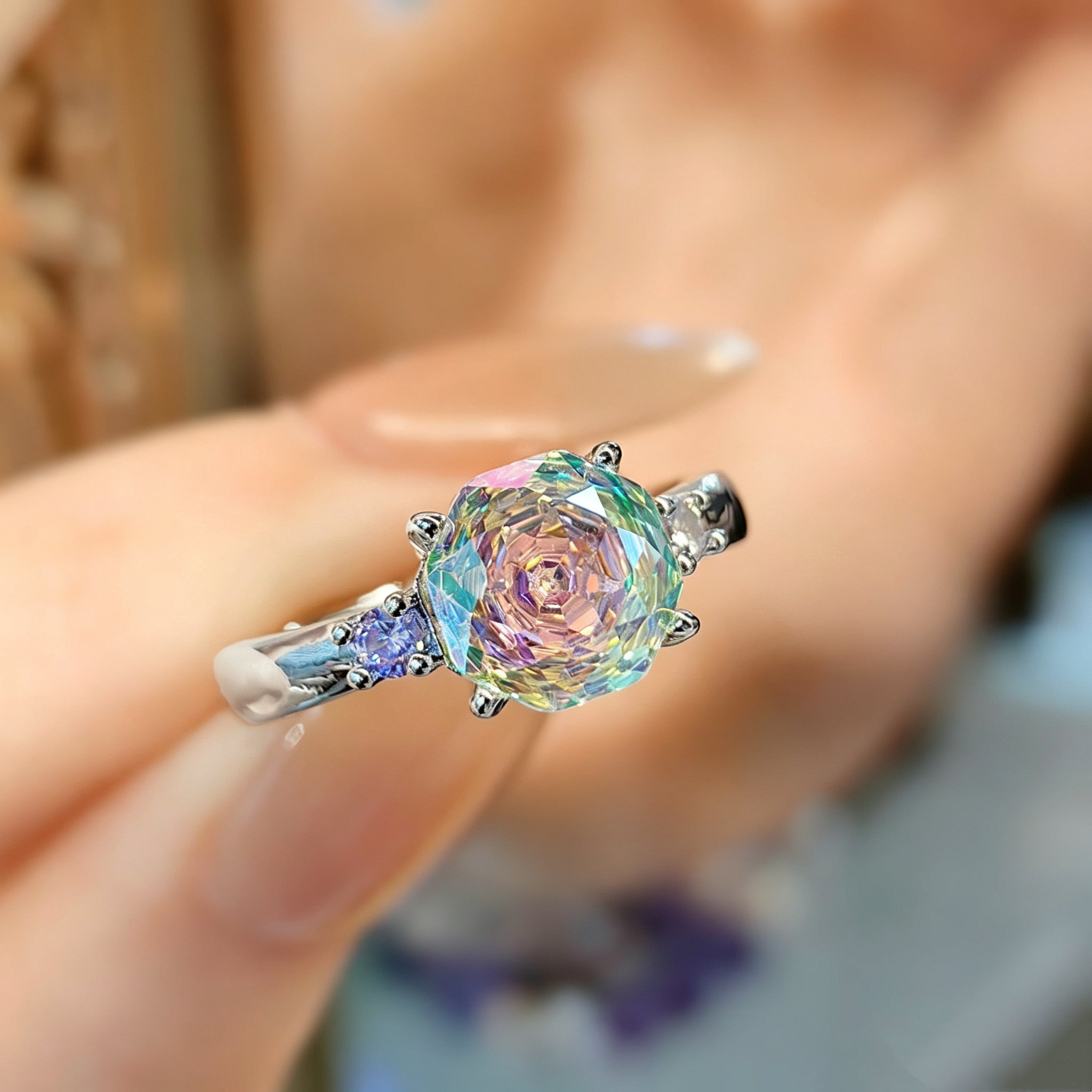 Rose Cut Diamond Jewelry Set