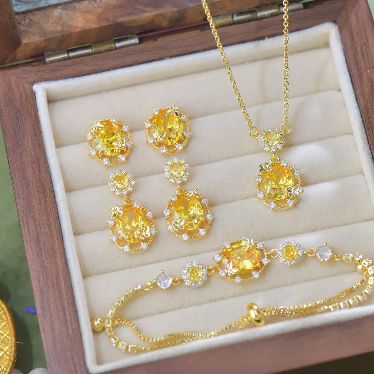 Yellow Royal Style Jewelry Set