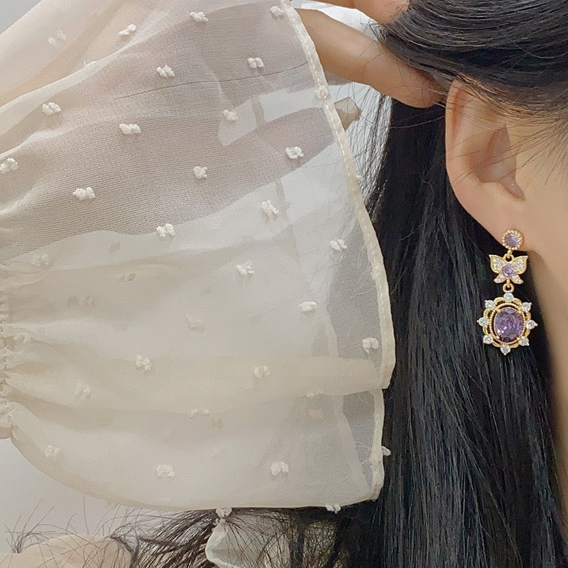 Purple Butterfly Style Jewelry Set