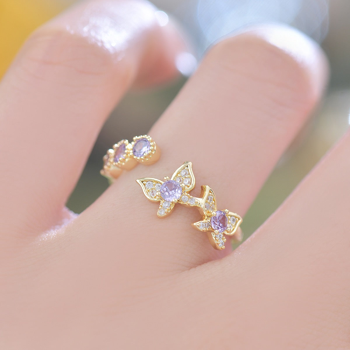 Purple Butterfly Style Jewelry Set