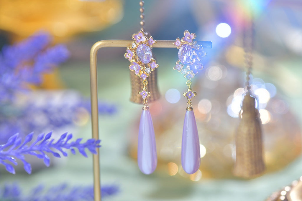 Fancy Purple Dangle Earring