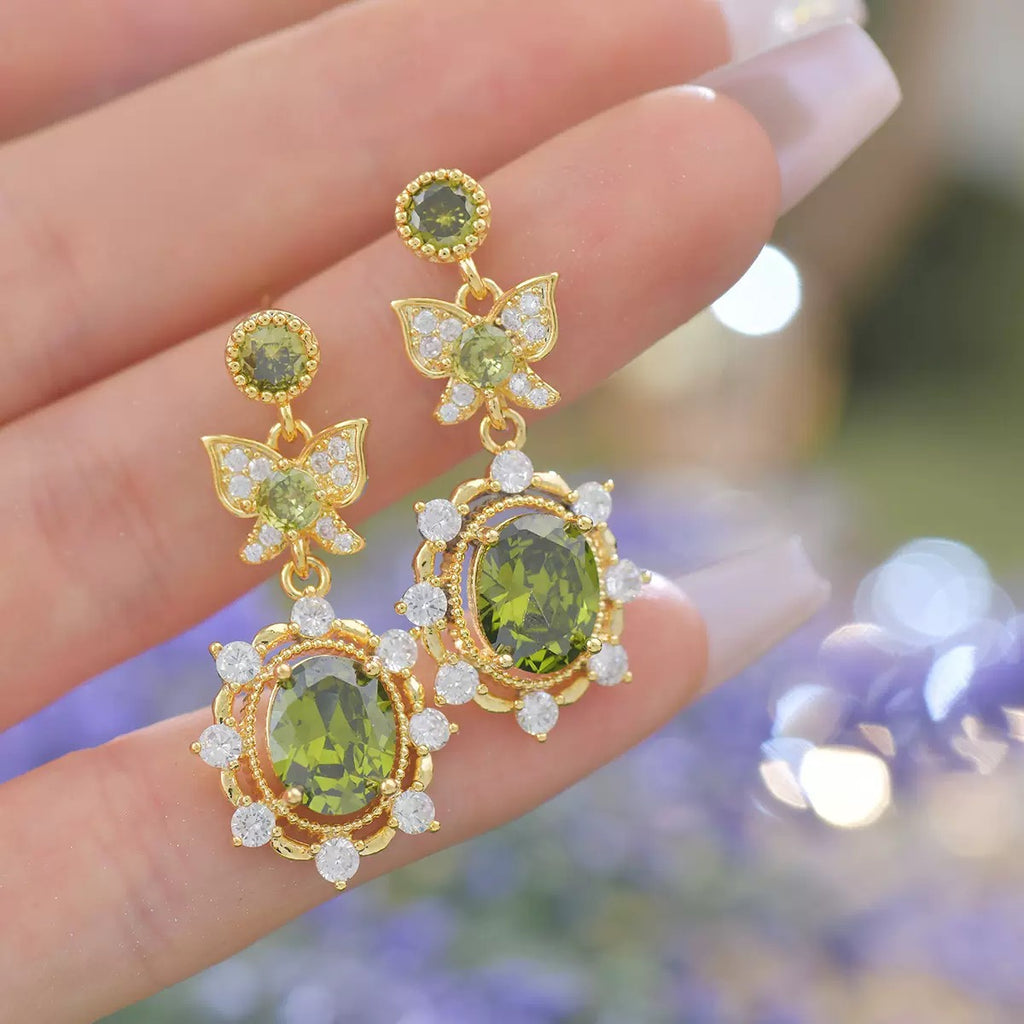 Green Butterfly Style Jewelry Set