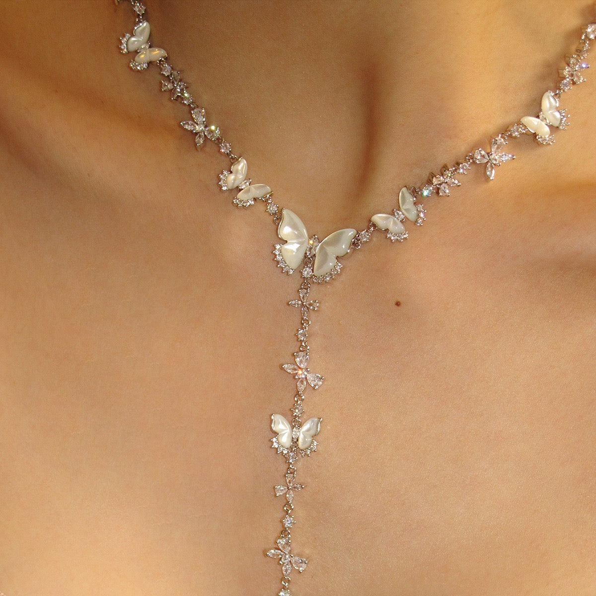 White Shell Butterfly Necklace