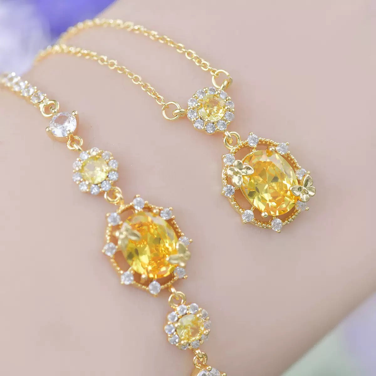 Yellow Royal Style Jewelry Set