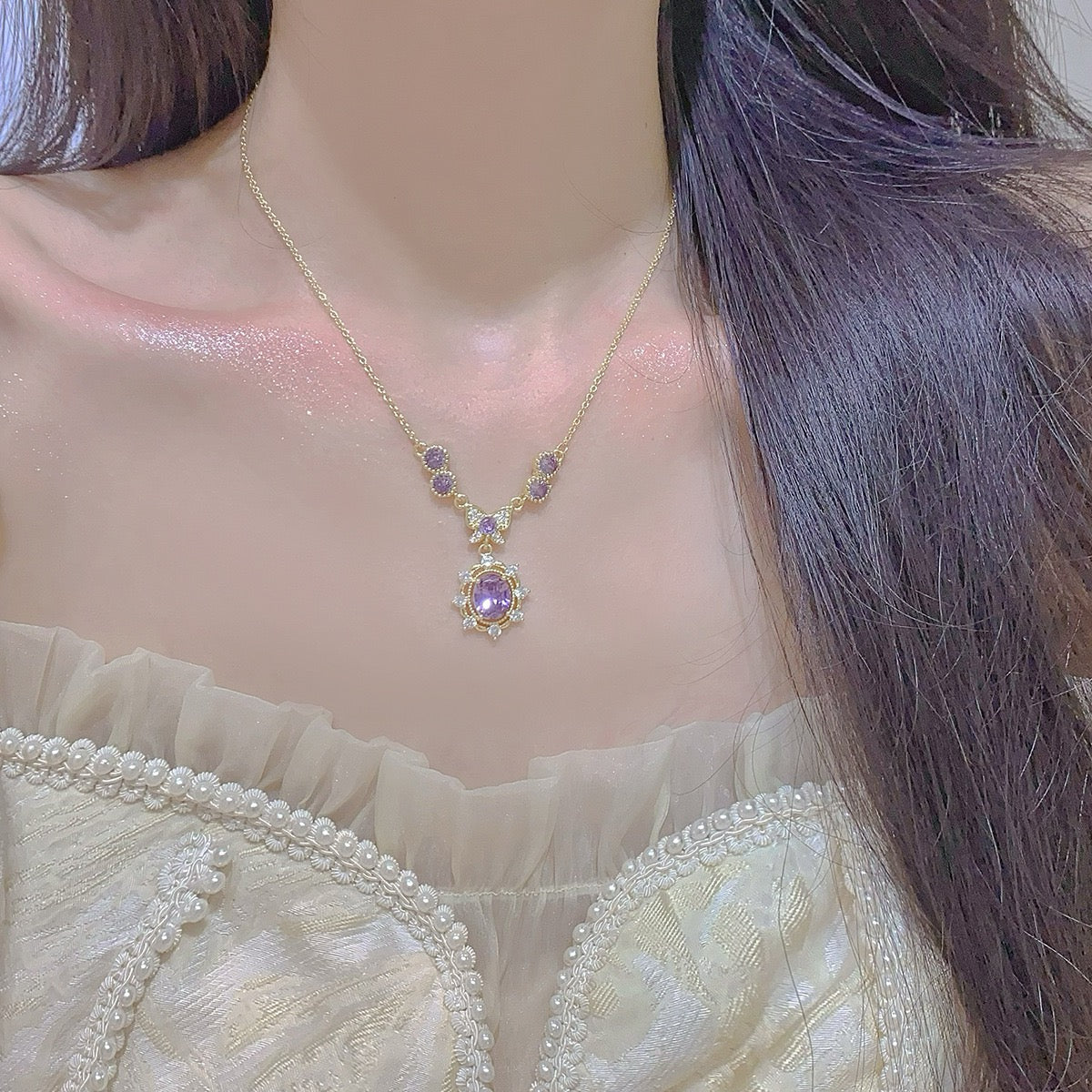Purple Butterfly Style Jewelry Set