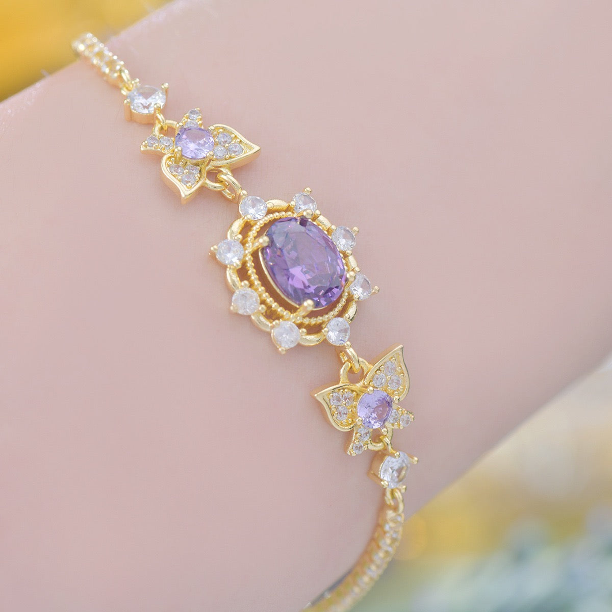 Purple Butterfly Style Jewelry Set