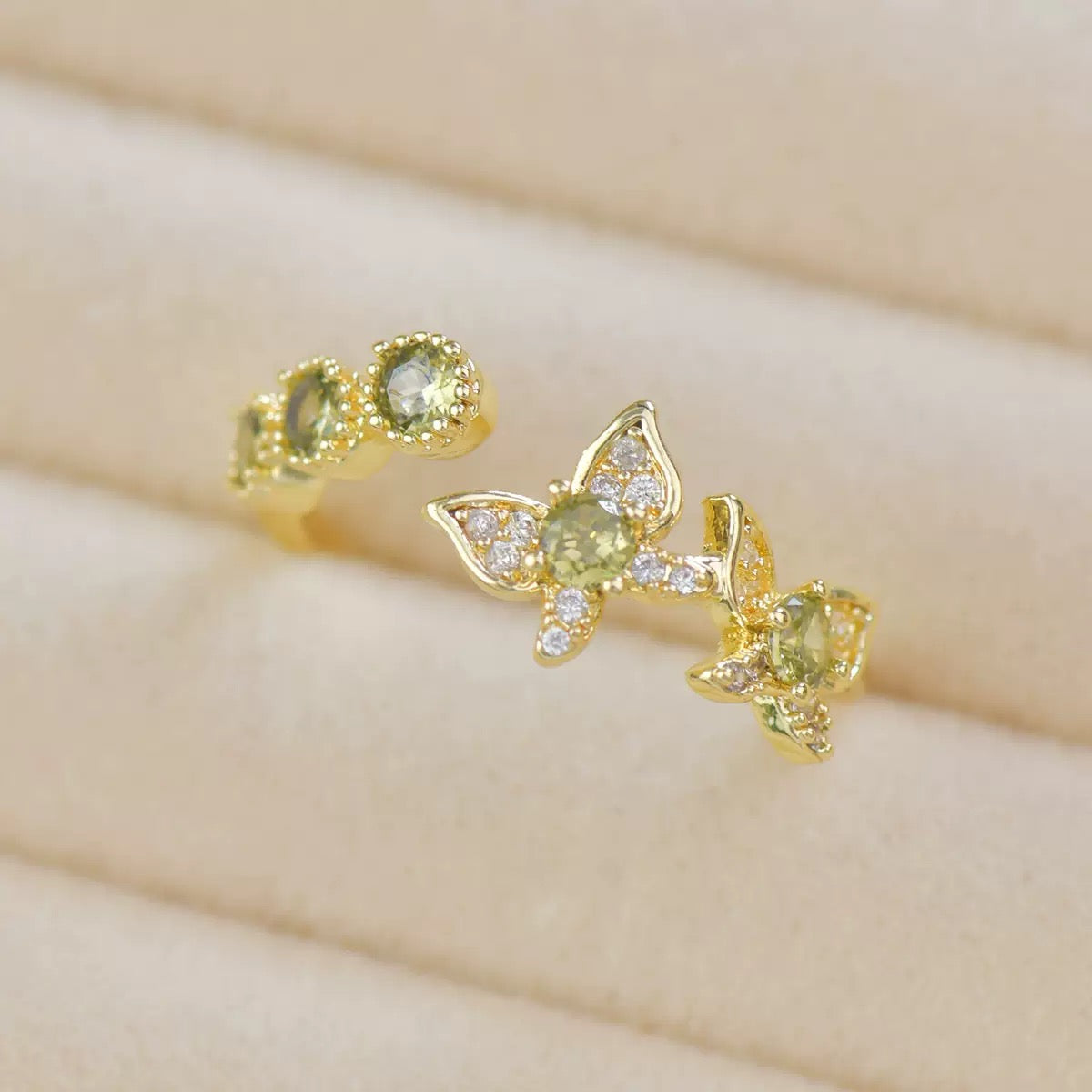 Green Butterfly Style Jewelry Set
