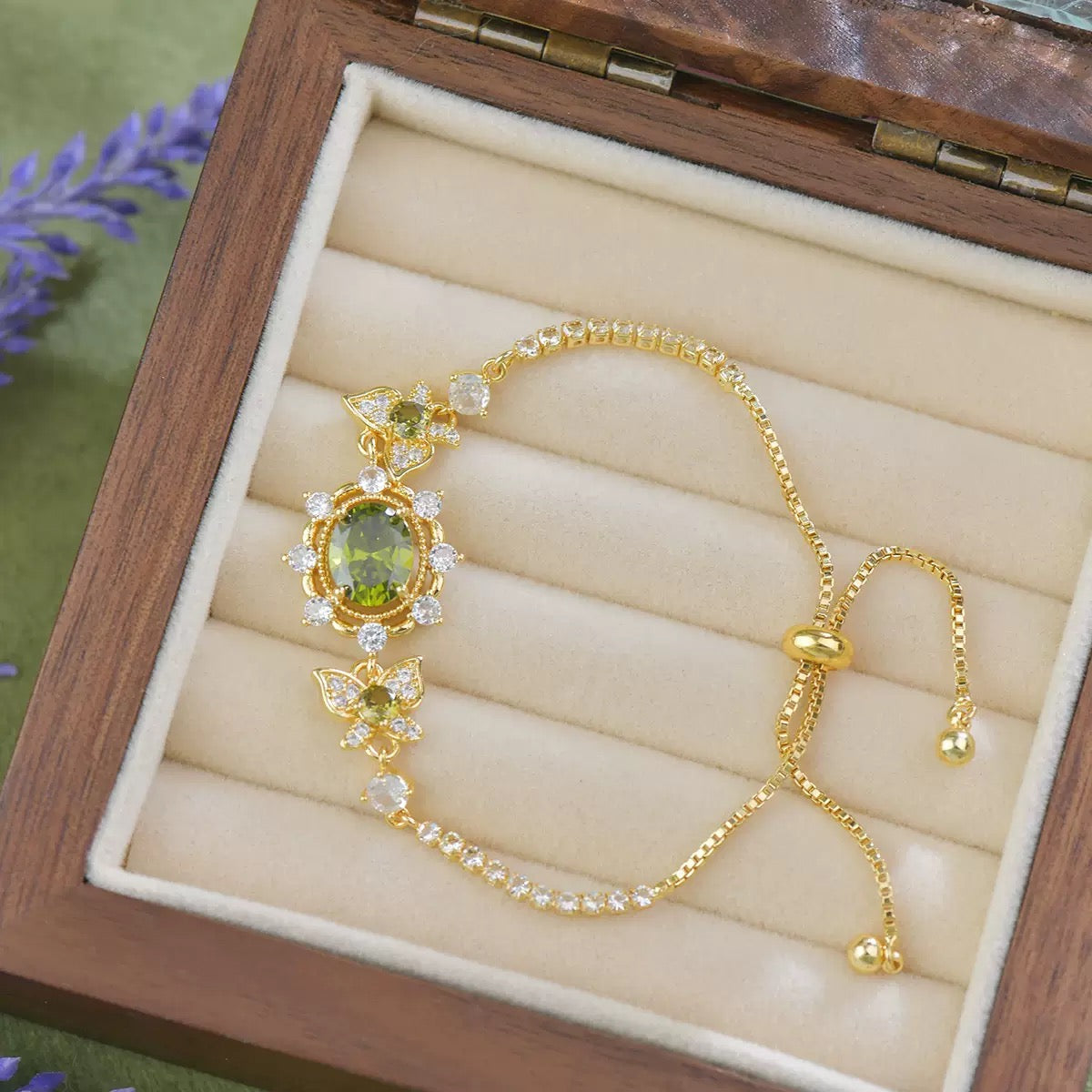 Green Butterfly Style Jewelry Set