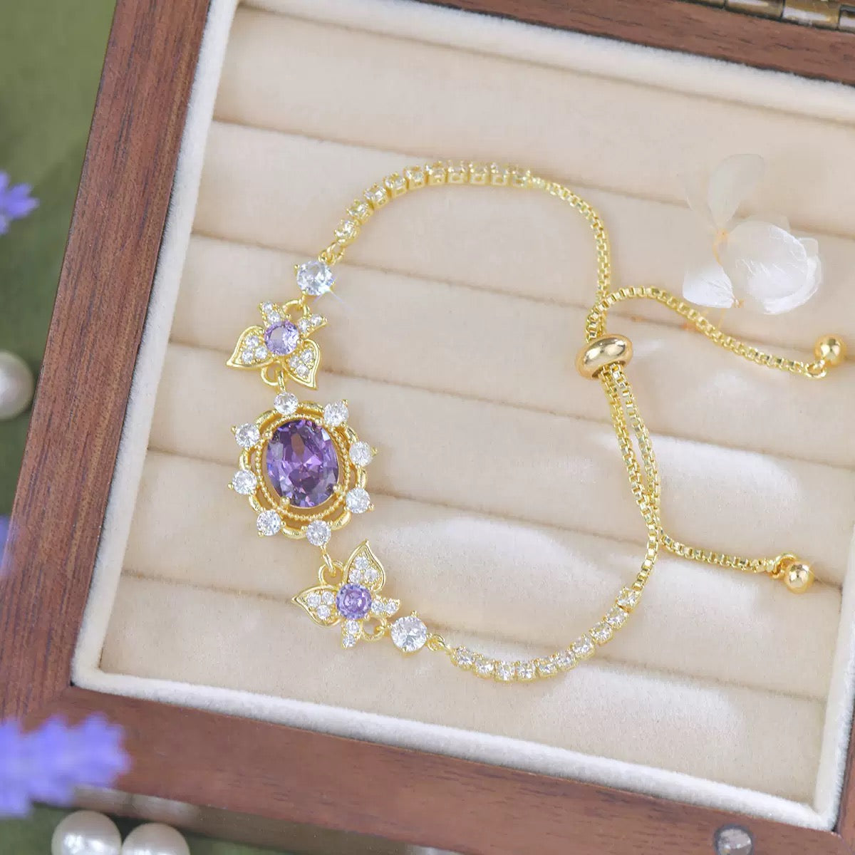 Purple Butterfly Style Jewelry Set